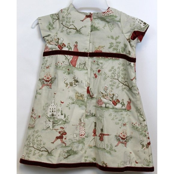 Trish Scully Nursery Rhyme Dress Toddler Girls Sz 4T Red Green V Cut Neck - Picture 6 of 9